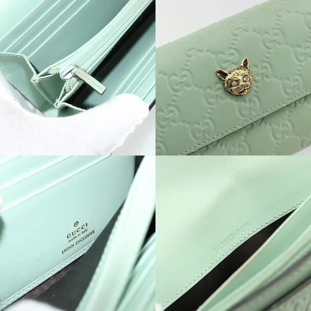 Gucci GG Canvas Guccissima Long Wallet Green